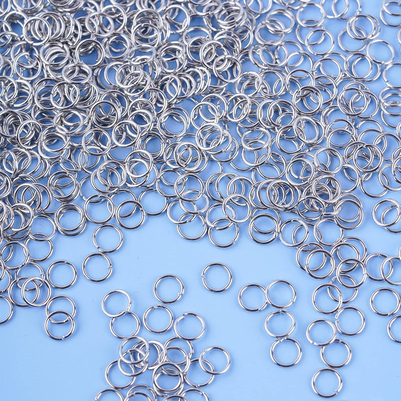 WUBOECE 6mm Open Jump Rings Jewelry DIY Findings for Choker Necklaces Bracelet Making, Silver, 1000 PCS - Image 3